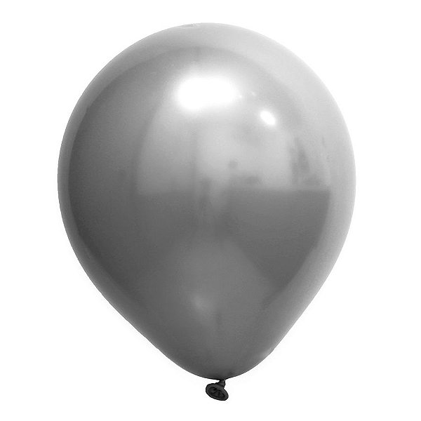 Balão de Festa Redondo Profissional Látex Cromado - Prata - Art-Latex - Rizzo Balões