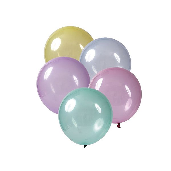 Balão de Festa Redondo Profissional Látex Cristal Candy - Sortido - Art-Latex - Rizzo Balões