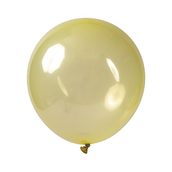 Balão de Festa Redondo Profissional Látex Cristal Candy - Amarelo - Art-Latex - Rizzo Balões