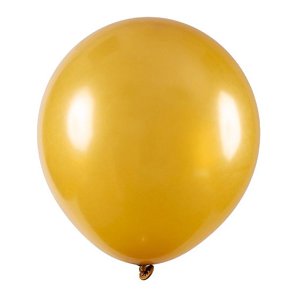 Balão de Festa Redondo Profissional Látex Metal - Ouro - Art-Latex - Rizzo Balões