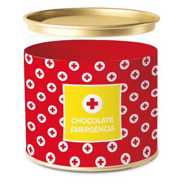 Lata para Bombons Chocolate Emergência - 01 unidade - Cromus - Rizzo Embalagens
