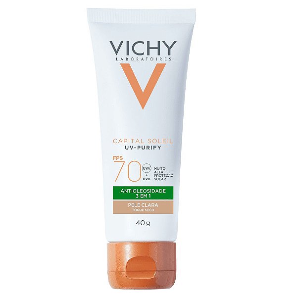 Vichy Capital Soleil Purify Protetor Solar Facial FPS70 Cor Clara 40g -  DERMAdoctor | Dermocosméticos e Beleza com até 70%OFF