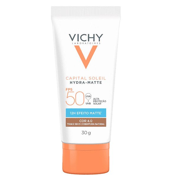 Vichy Capital Soleil Hydra-Matte Protetor Solar Facial FPS50 Cor 4.0 30g