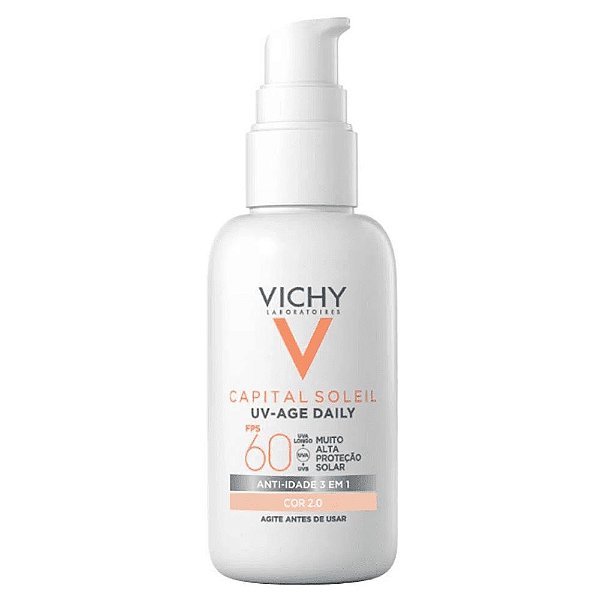 Vichy Capital Soleil UV Age Daily Protetor Solar Facial FPS60 com Cor 2.0 40g