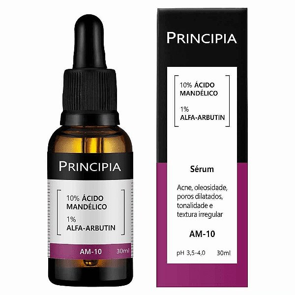 Principia Sérum Skincare 10% Ácido Mandélico + Alfa-arbutin AM-10 Com 30ml