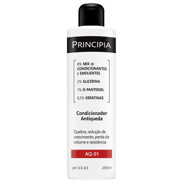 Principia Condicionador Antiqueda 2% Glicerina + 1% D-Pantenol + 0,5% Keratinas Principia Skincare AQ-01 250ml