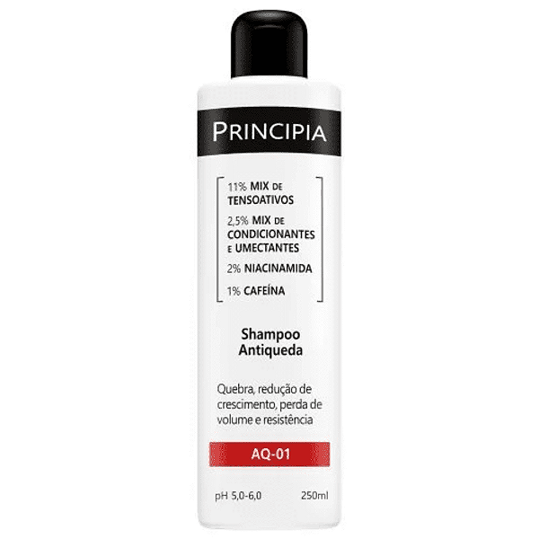 Principia Shampoo Antiqueda 2% Niacinamida + 1% Cafeína Principia Skincare AQ-01 Com 250ml