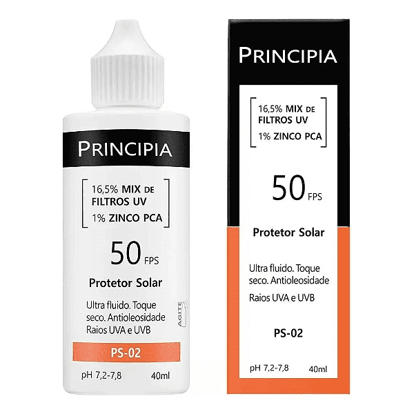 Principia Protetor Solar Fps 50 Fluido Toque Seco Antioleosidade PS-02 40ml