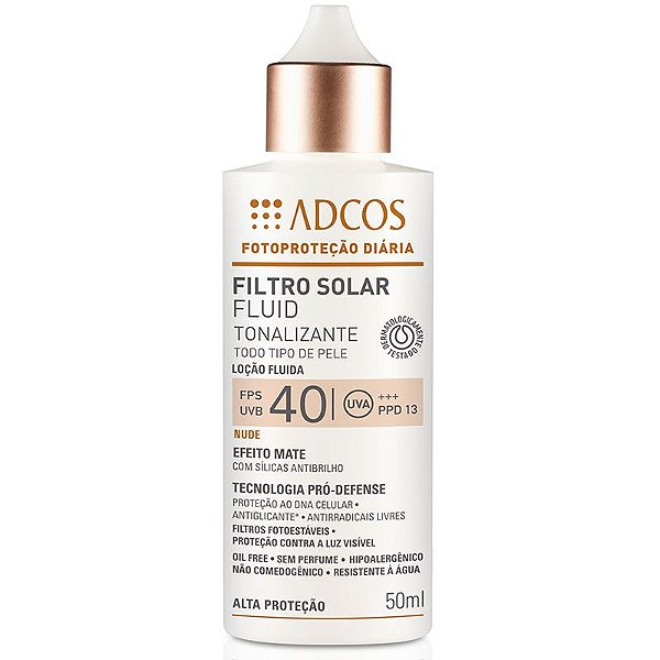 Adcos Filtro Solar Fluid Tonalizante FPS 40 Nude 50ml - DERMAdoctor |  Dermocosméticos e Beleza com até 70%OFF