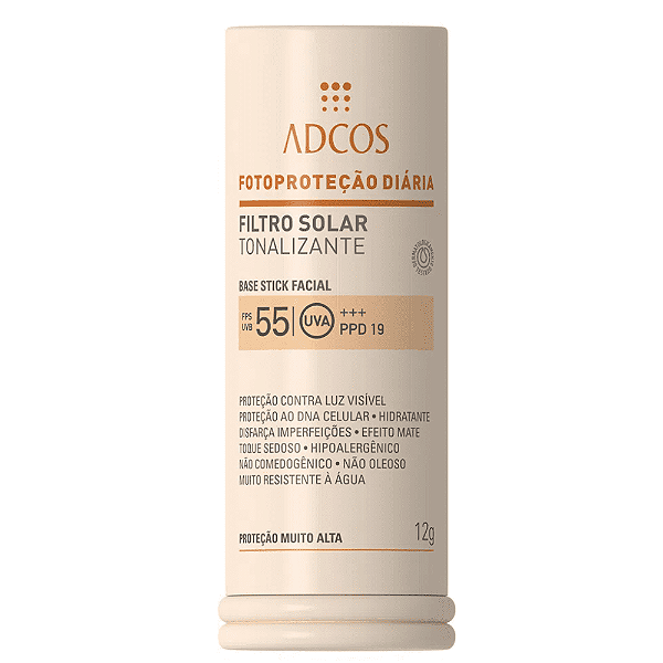 Adcos Filtro Solar Tonalizante FPS 55 Base Stick Bronze 17g