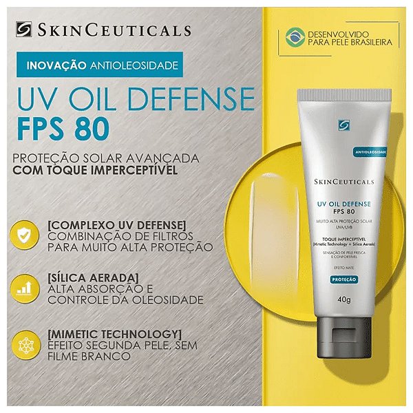 Skinceuticals Uv Oil Defense Protetor Solar Spf 80 40g