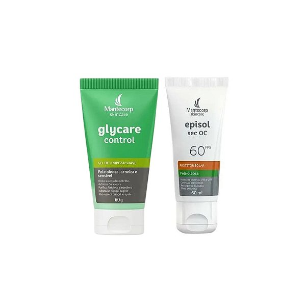 Mantecorp Kit Episol Sec OC Protetor Solar Facial FPS60 60g + Gel de Limpeza 60g