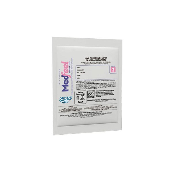 Sanro Medfeel Powder Free Luva Cirúrgica Estéril sem Pó Tamanho 7,0