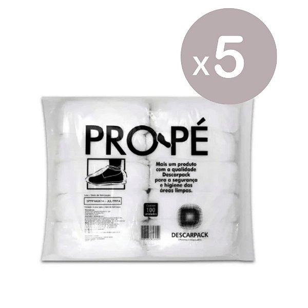 Descarpack Sapatilha Propé Descartável com 100 unidades - Kit 5 un