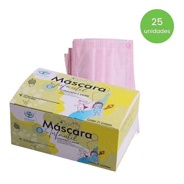 Medi Company Máscara Infantil Tripla Cirúrgica Rosa 25un