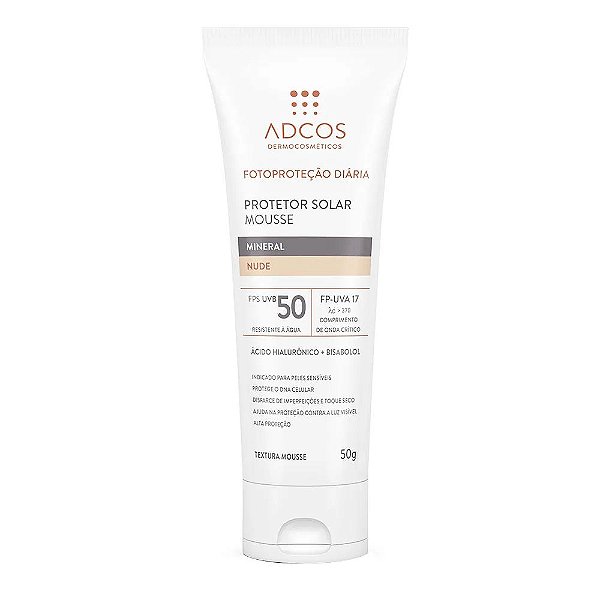 Adcos Protetor Solar Mousse Mineral Fps 50 Nude 50g