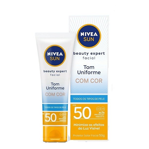 Nivea Protetor Solar Facial Sun Beauty com Cor Fps50 50g