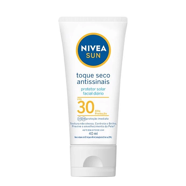 Nivea Sun Protetor Facial Toque Seco Antissinais Fps 30 40ml