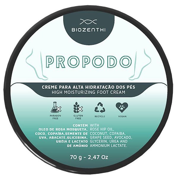 Biozenthi Propodo Creme Altamente Hidratante Para Os Pés 70g