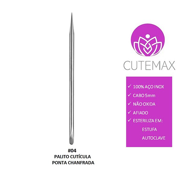 Palito Cutícula Ponta Chanfrado Cutemax Ref.04