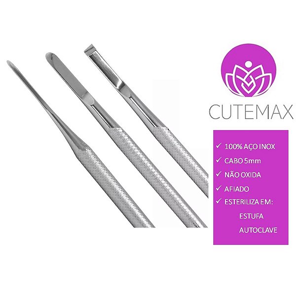Bisturi Cutemax P/ Podólogo - Kit 3pcs - N206, N214 E Formão N254