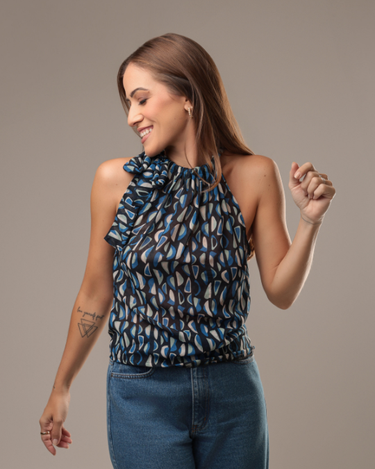 Molde Blusa decote franzido