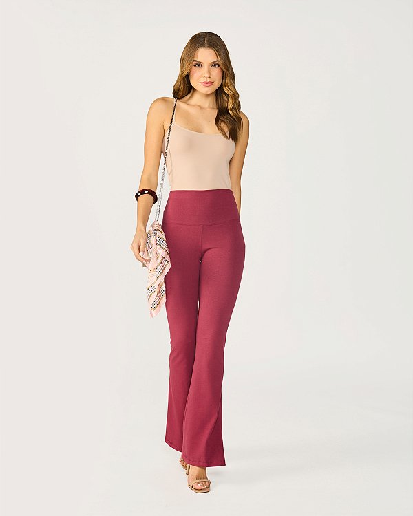 Calça Feminina Flare Cintura Alta Cotton