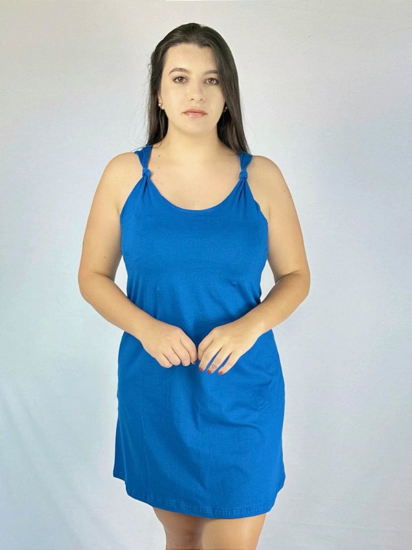 Vestido Feminino Com Detalhe Em Nó em 100% Algodão
