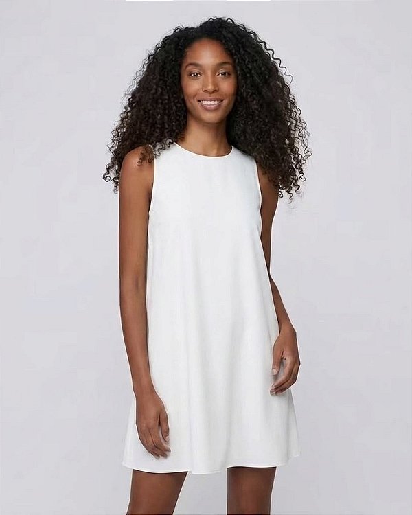 Vestido Regata Feminino em Algodão Gola Redonda
