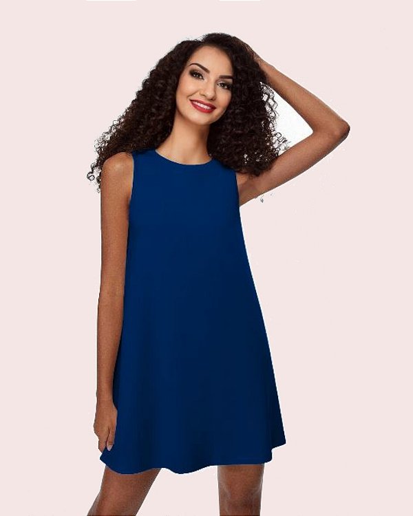 Vestido Feminino Gola Redonda Regata Algodão