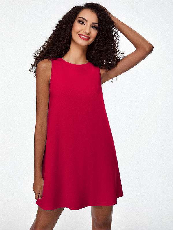 Vestido Feminino Regata Gola Redonda soltinho 100% Algodão