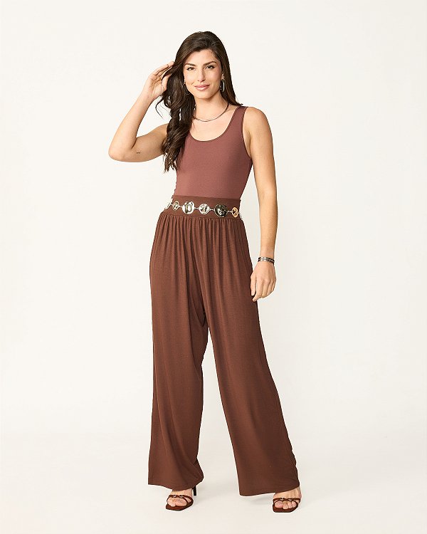 Calça Feminina Franzida com Bolso Viscolycra