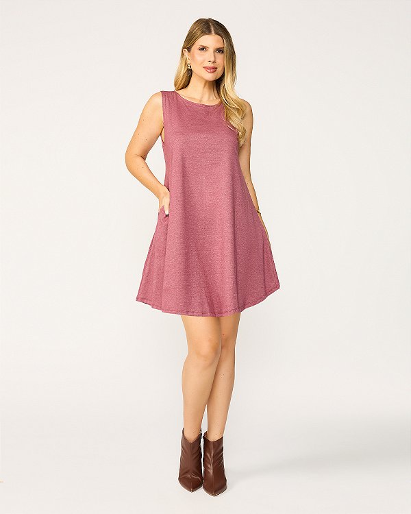 Vestido Feminino Regata Com Bolso