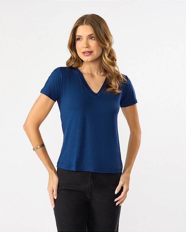 Blusa Feminina Viscolycra Decote V