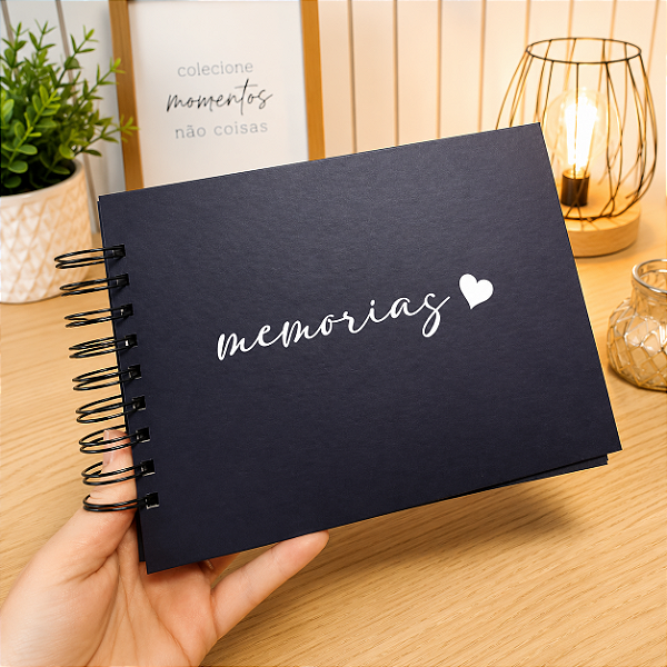 Álbum Scrapbook Personalizado Capa Dura - Caderno de Fotos Namorados e Recordações - Miolo 180g
