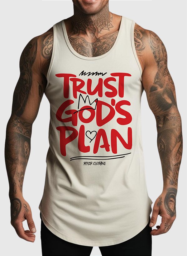 REGATA MASCULINA ALGODÃO PREMIUM - TRUST GOD´S PLAN