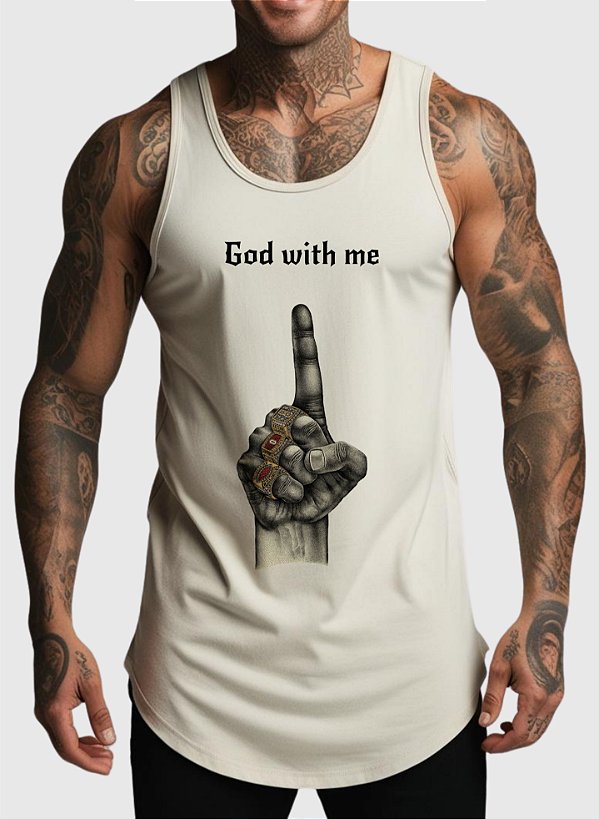REGATA MASCULINA ALGODÃO PREMIUM - GOD WITH ME