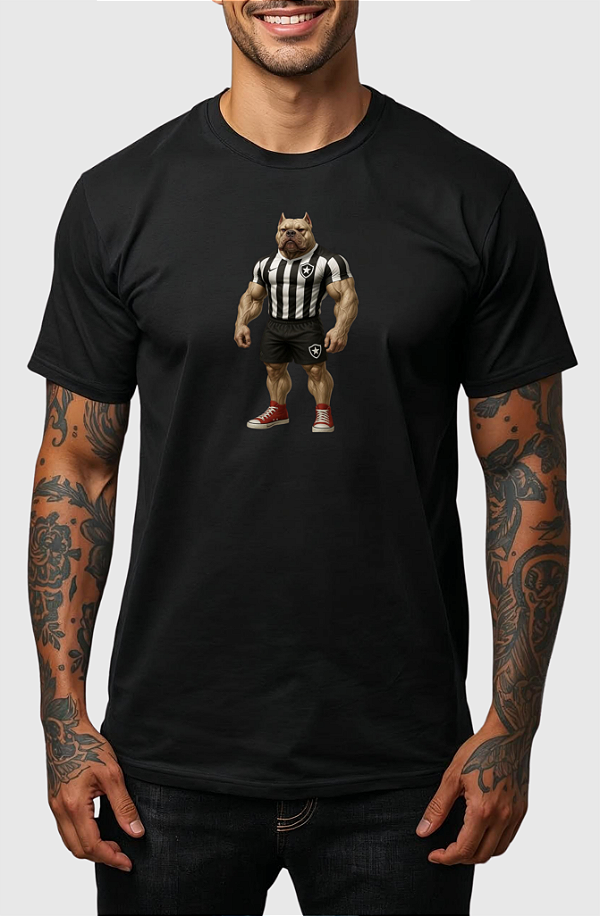 CAMISETA MASCULINA ALGODÃO PREMIUM - BOTAFOGO MASCOTE BLACK