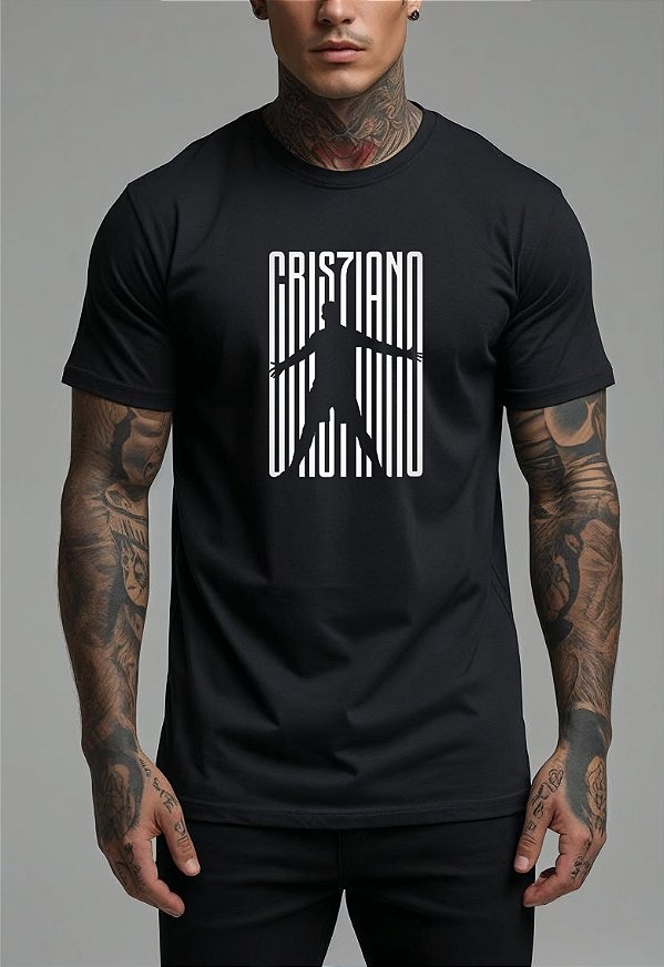 CAMISETA MASCULINA ALGODÃO PREMIUM - CR7 BLACK