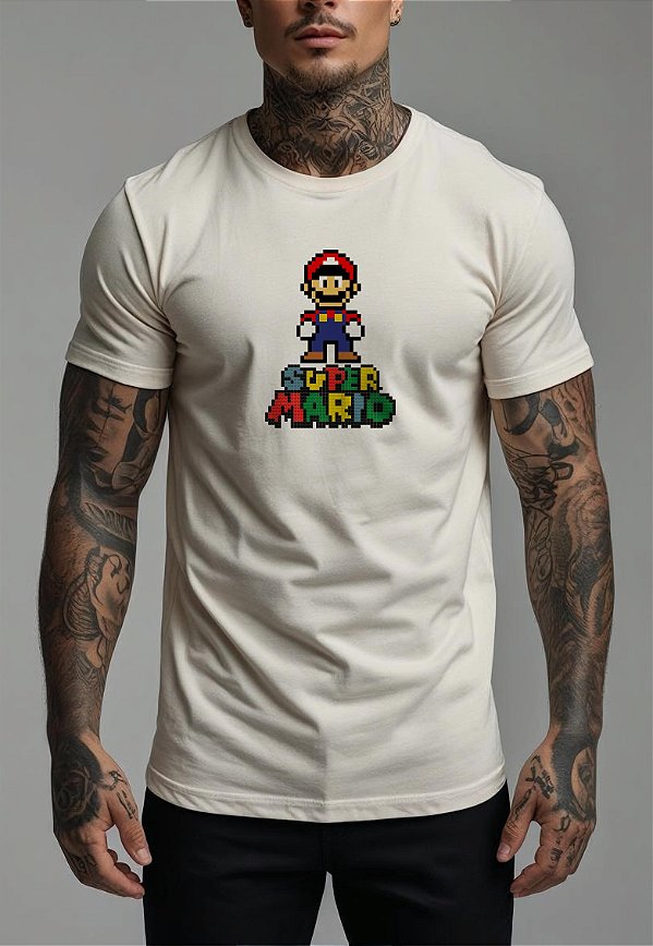 CAMISETA MASCULINA ALGODÃO PREMIUM - SUPER MARIO OFF