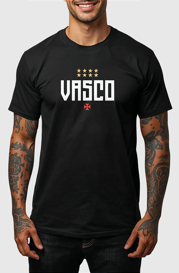 CAMISETA MASCULINA ALGODÃO PREMIUM - VASCO
