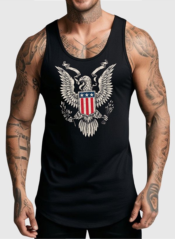 REGATA MASCULINA ALGODÃO PREMIUM - AMERICAN