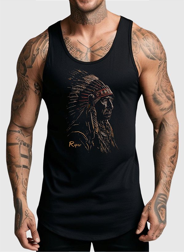 REGATA MASCULINA ALGODÃO PREMIUM - INDIGENA