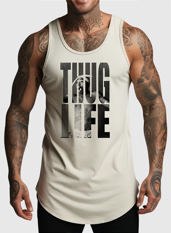 CAMISETA MASCULINA ALGODÃO PREMIUM - THUG LIFE