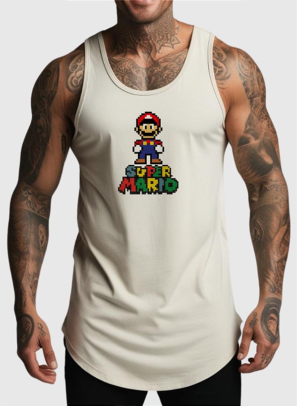 REGATA MASCULINA ALGODÃO PREMIUM - SUPER MARIO