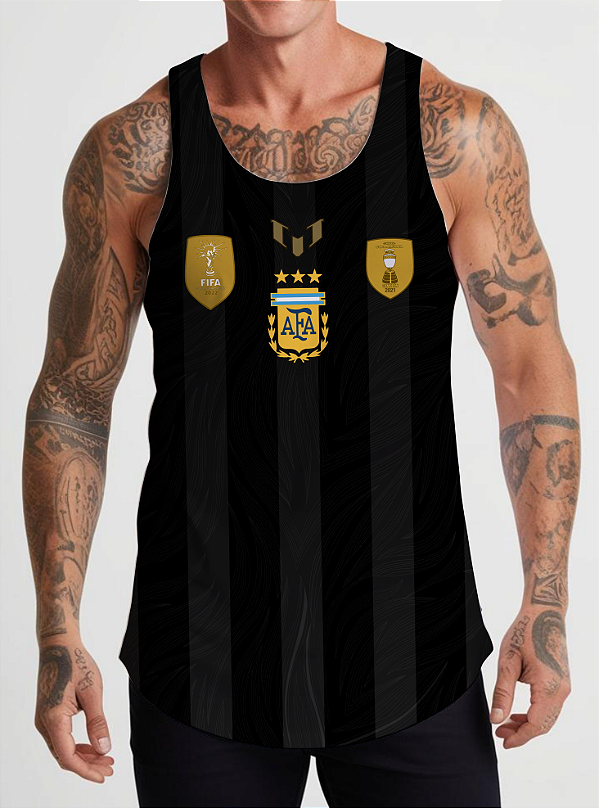 REGATA MASCULINA ARGENTINA BLACK