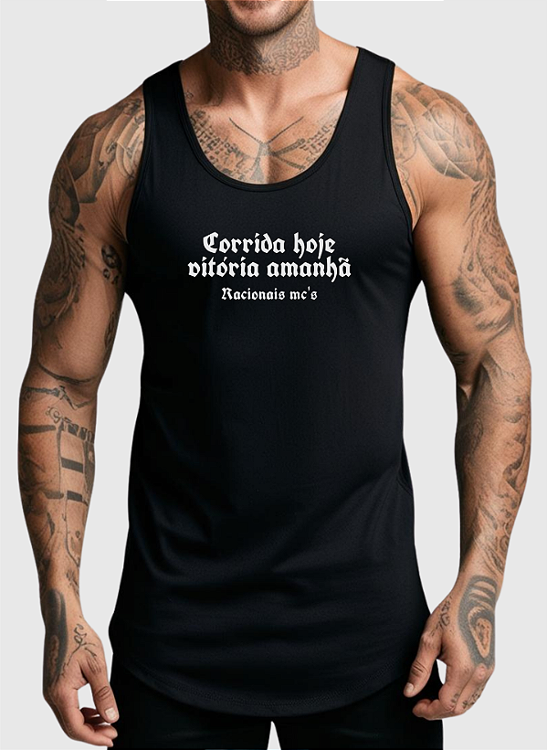 REGATA MASCULINA ALGODÃO PREMIUM - CORRIDA HOJE , VITORIA AMANHÃ