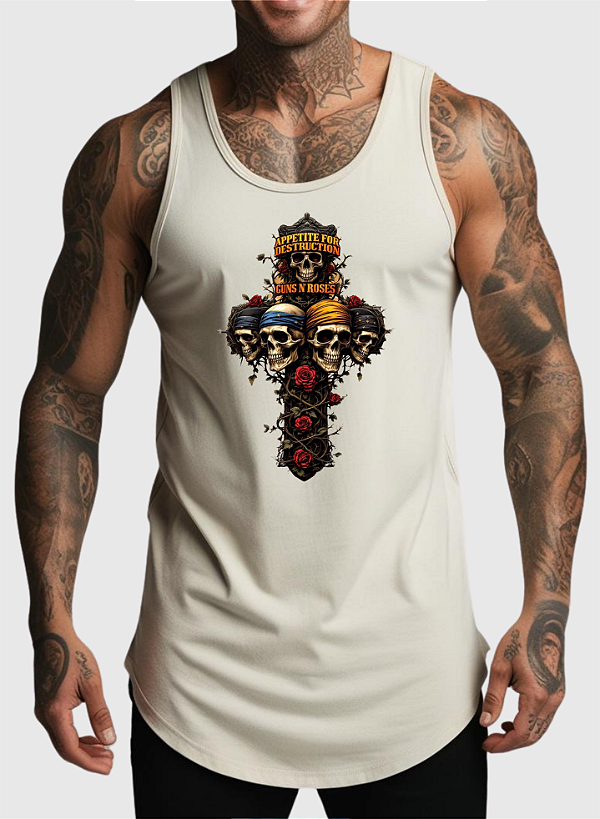 REGATA MASCULINA ALGODÃO PREMIUM - GUNS N´ ROSES DESTRUCTION