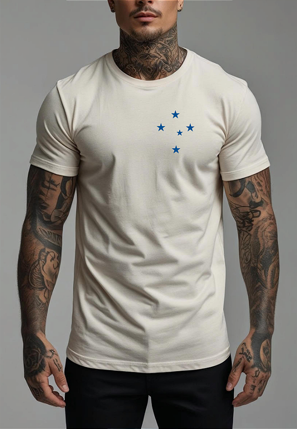 CAMISETA MASCULINA ALGODÃO PREMIUM - CRUZEIRO ESCUDO