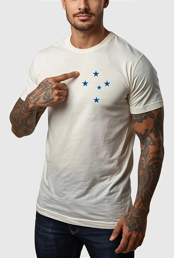 CAMISETA MASCULINA ALGODÃO PREMIUM - CRUZEIRO ESCUDO